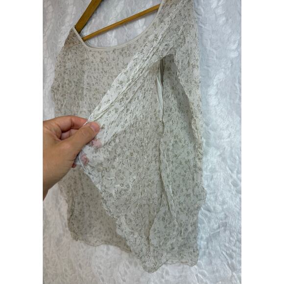 Vintage Y2K Silk Floral Peasant Blouse Milk Maid Cottagecore Made in Italy Large - Picture 10 of 16